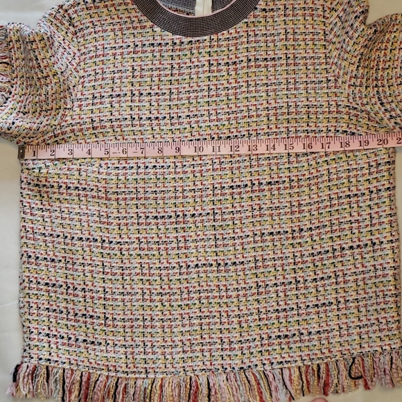 Zara Woman Tweed Multi-colored Fringe Top - Picture 11 of 16